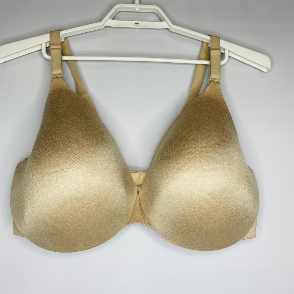 Cacique Backsmoother Lightly Lined Full Coverage Bra Size 42H Beige Underwire